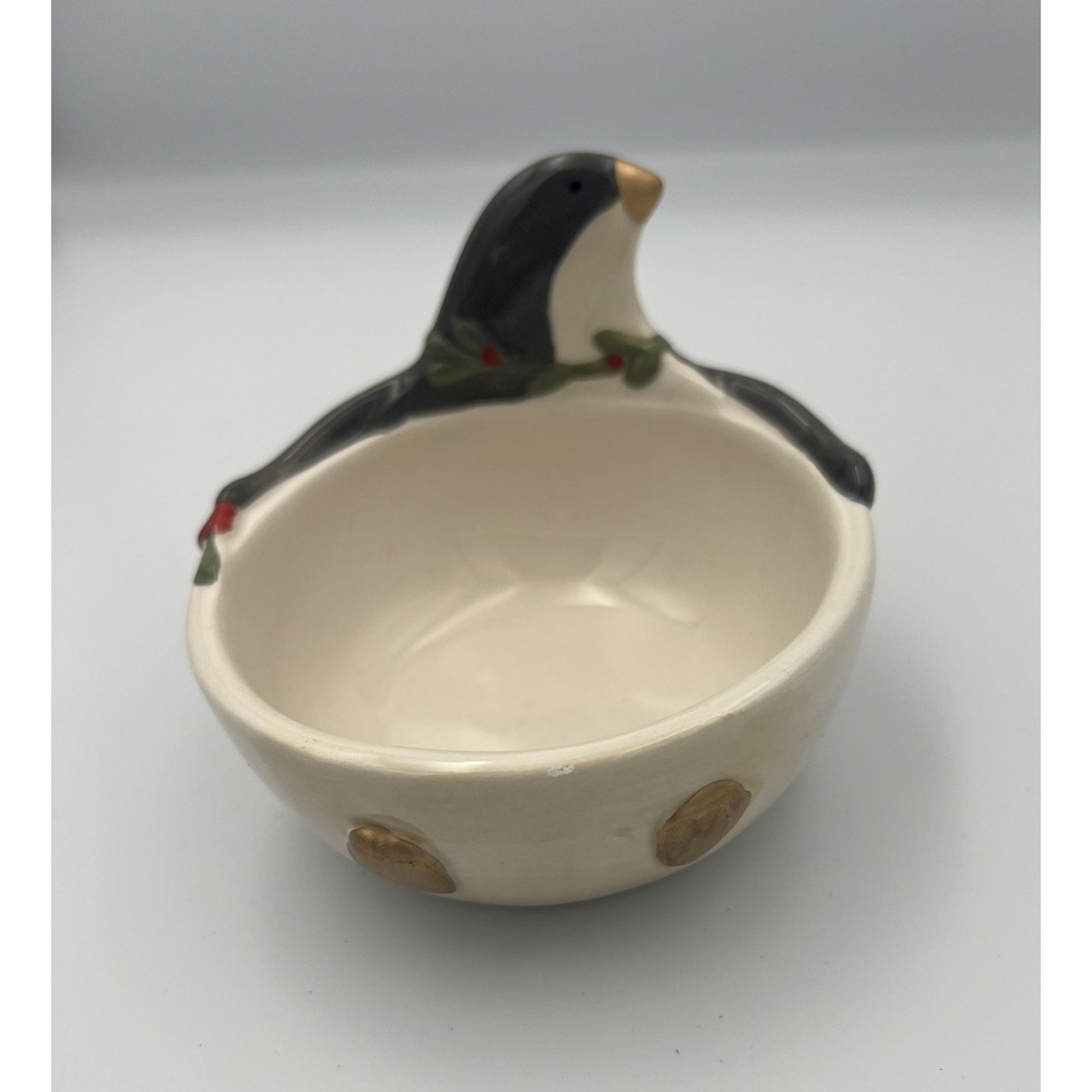 Fitz & Floyd - Mistletoe Merriment - Penguin Candy/Trinket Dish 2019 4"